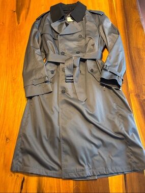 Potomac Collection Men's Charcoal Full Lined Trench Coat with Belt NWT